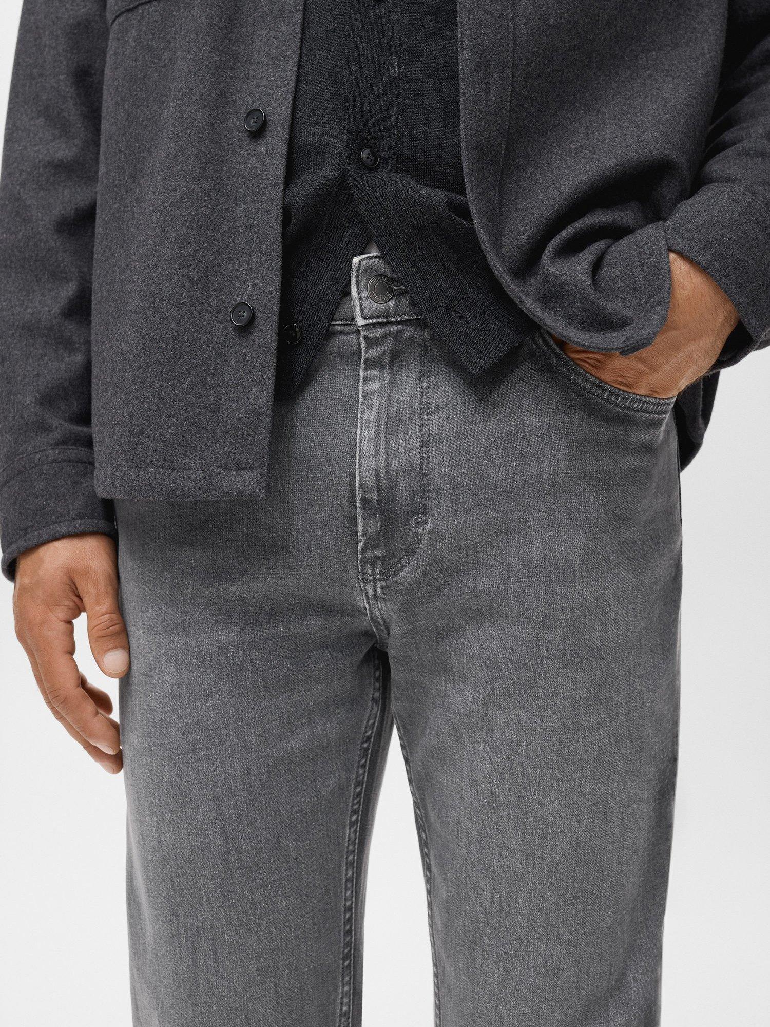 Product image 6 of 8, which shows Mango Patrick Slim Mid Rise Jeans, Open Grey, 30