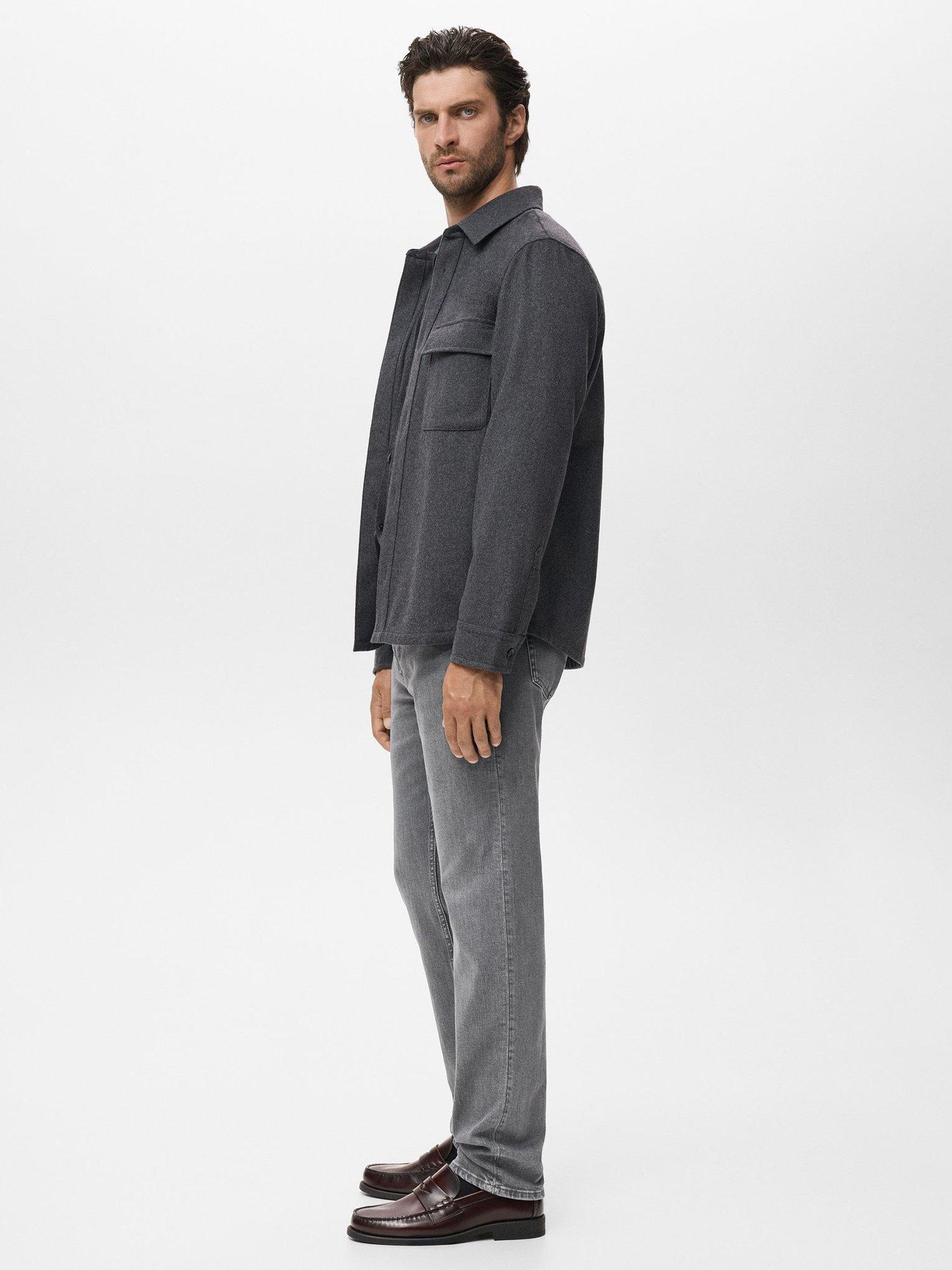 Product image 7 of 8, which shows Mango Patrick Slim Mid Rise Jeans, Open Grey, 30