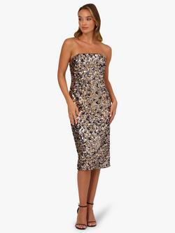 Adrianna By Adrianna Papell Strapless Sequin Midi Dress, Multi, Multi