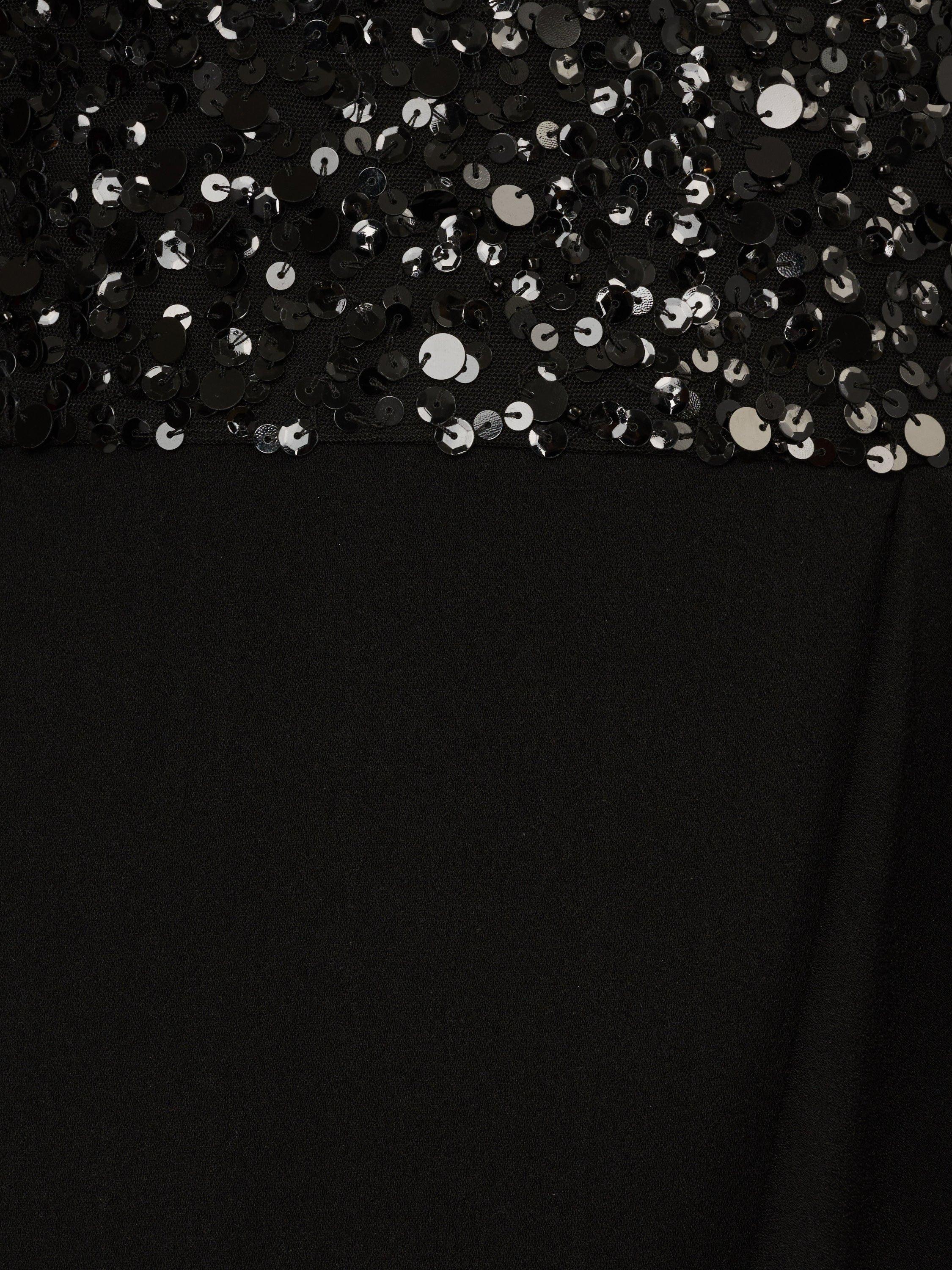 Product image 6 of 6, which shows Adrianna Papell Beaded Mesh Strapless Dress, Black, 8
