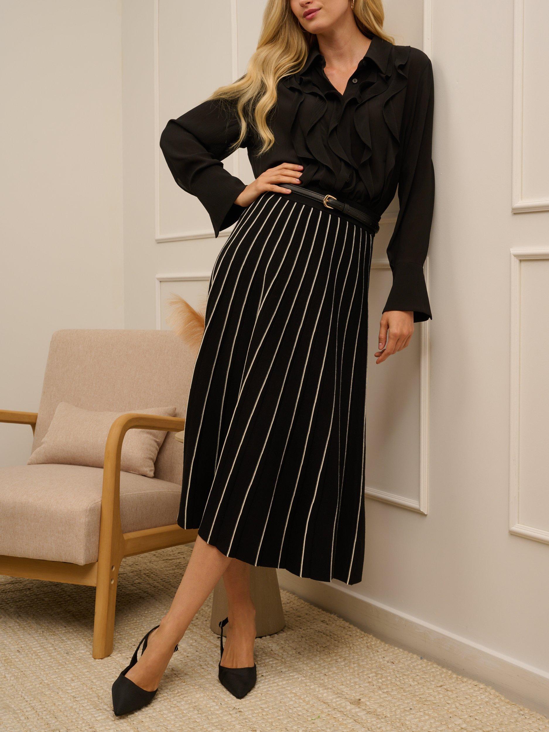 Product image 1 of 7, which shows Adrianna Papell Ruffle Sheer Top, Black, S