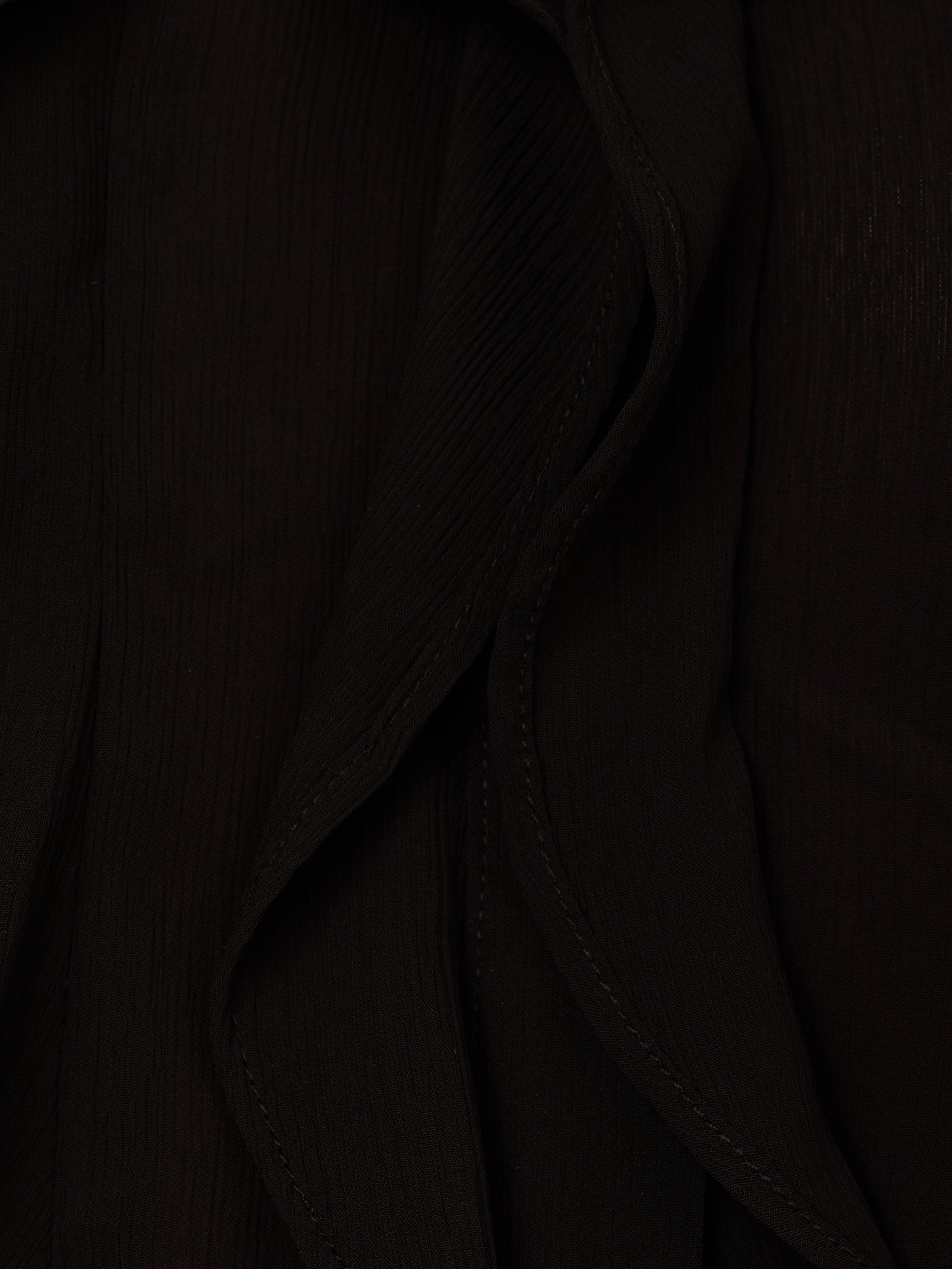 Product image 7 of 7, which shows Adrianna Papell Ruffle Sheer Top, Black, S