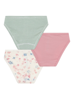 Petit Bateau Kids' Cotton Briefs, Pack of 3, Pink/Multi - view 2, Pink/Multi