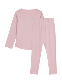 Petit Bateau Kids' Cotton Long Sleeved Floral Pyjamas, Pink - view 2, Pink