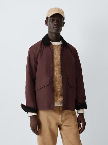 John Lewis Spring Wax Jacket, Bitter Choc