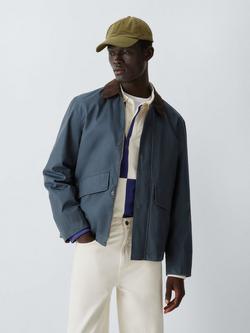 John Lewis Spring Wax Jacket, Sky Captain