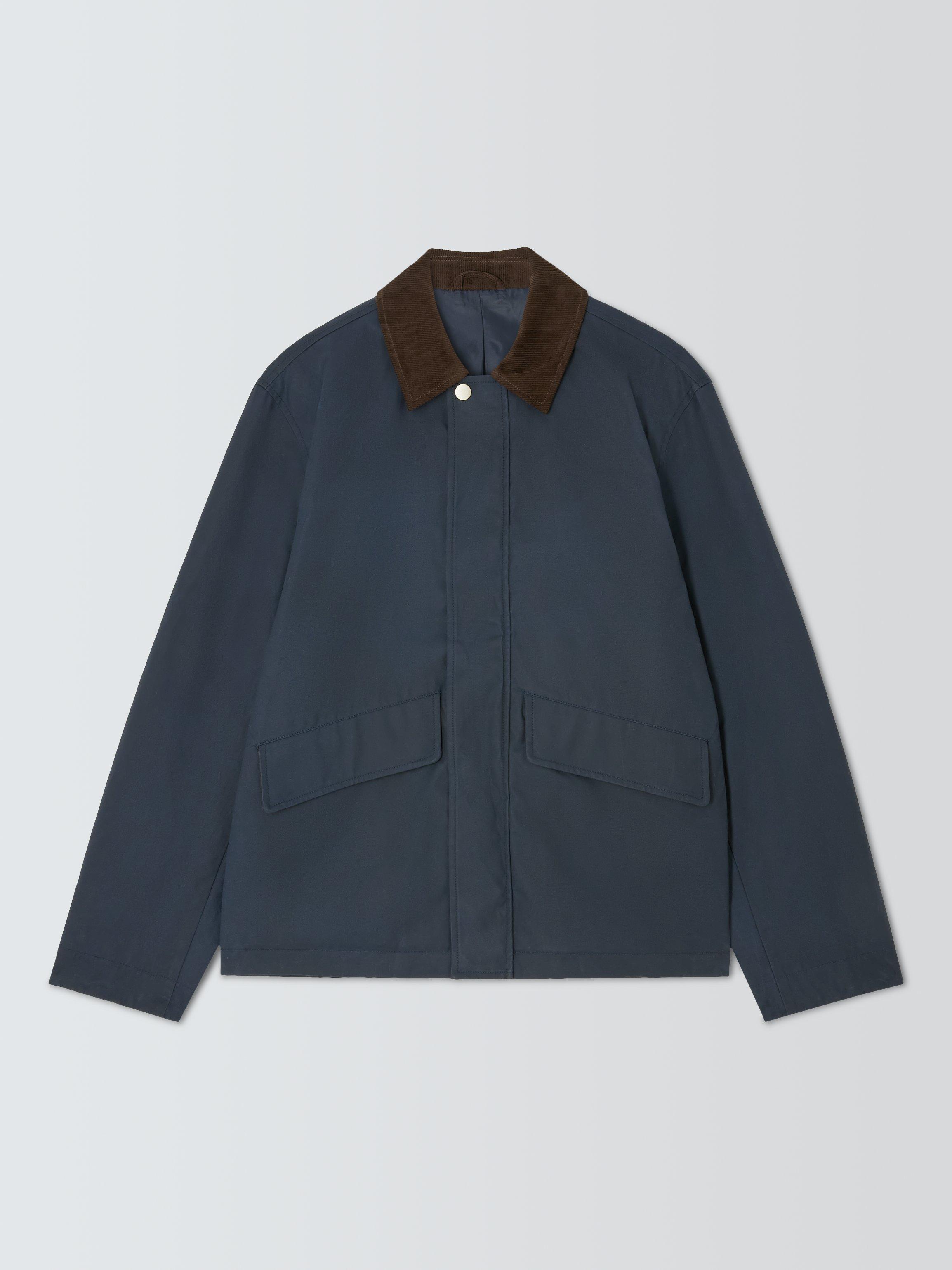 Product image 1 of 1, which shows John Lewis Spring Wax Jacket, Sky Captain, S