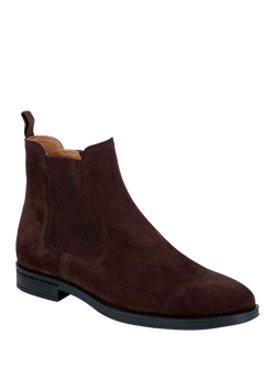 Jones Bootmaker Gibson Suede Chelsea Boots, Dark Brown - view 2, Dark Brown