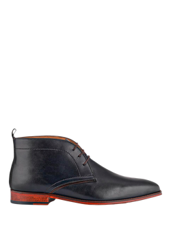 Jones Bootmaker Giovanni Leather Wide Fit Chukka Boots, Navy