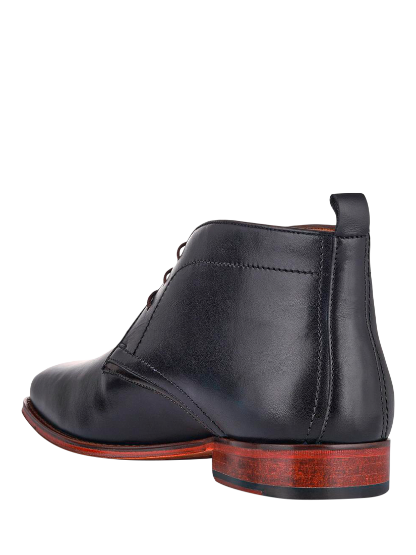 Product image 3 of 5, which shows Jones Bootmaker Giovanni Leather Wide Fit Chukka Boots, Navy, 5W
