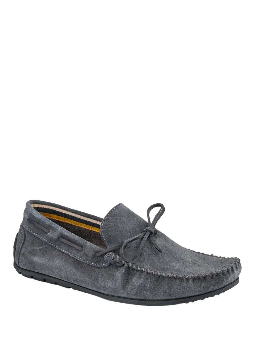 Product image 2 of 5, which shows Jones Bootmaker Zeke Leather Full Slippers, Charcoal, 6
