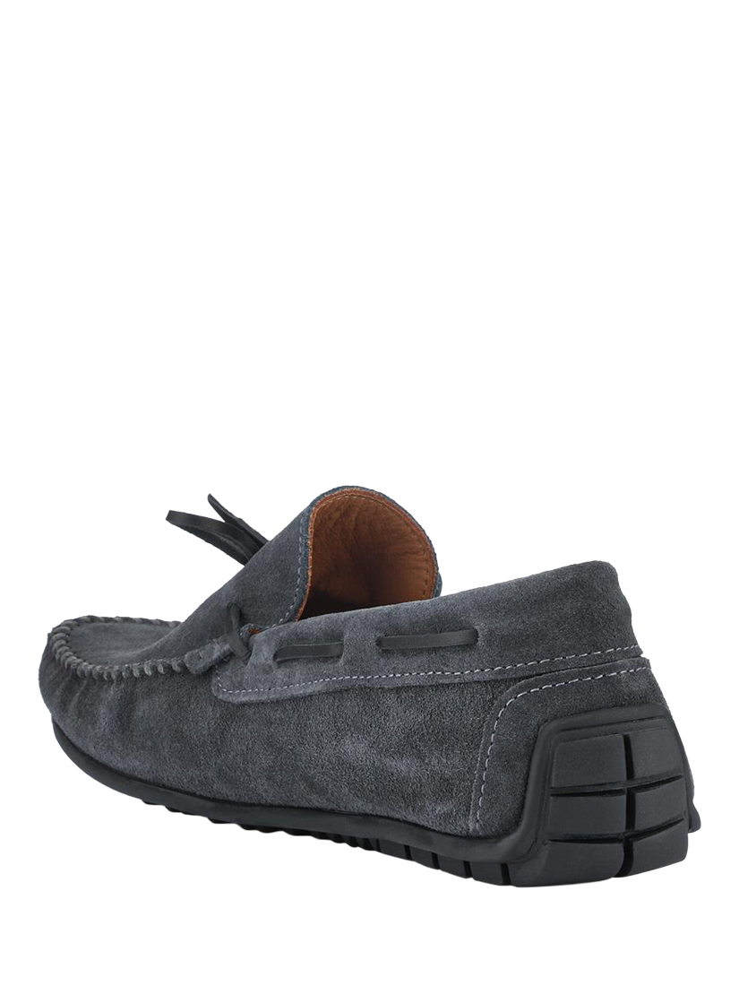 Product image 3 of 5, which shows Jones Bootmaker Zeke Leather Full Slippers, Charcoal, 6