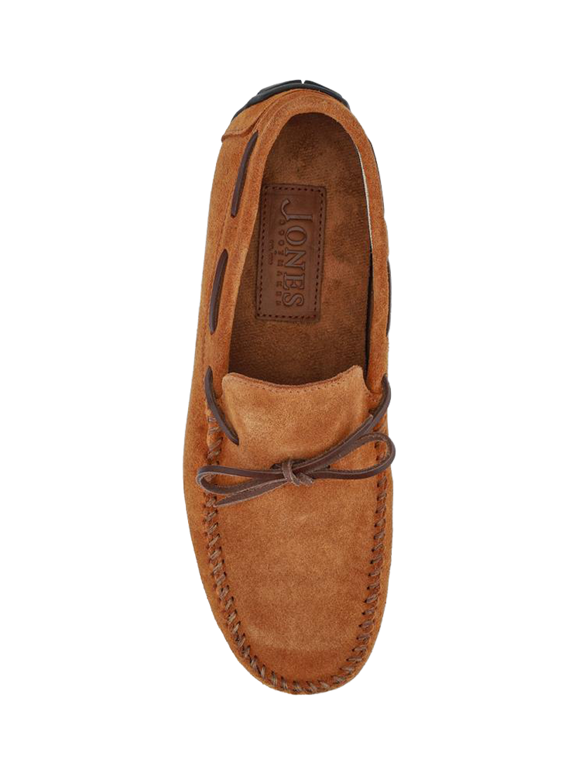 Product image 4 of 5, which shows Jones Bootmaker Zeke Leather Full Slippers, Chesnut, 6