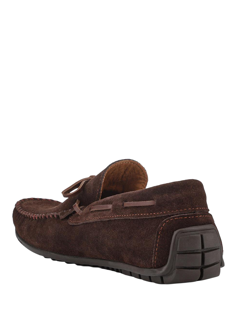 Product image 2 of 4, which shows Jones Bootmaker Zeke Leather Full Slippers, Dark Brown Suede, 6