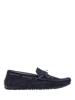 Jones Bootmaker Zeke Leather Full Slippers, Navy