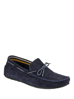 Jones Bootmaker Zeke Leather Full Slippers - view 2, Navy