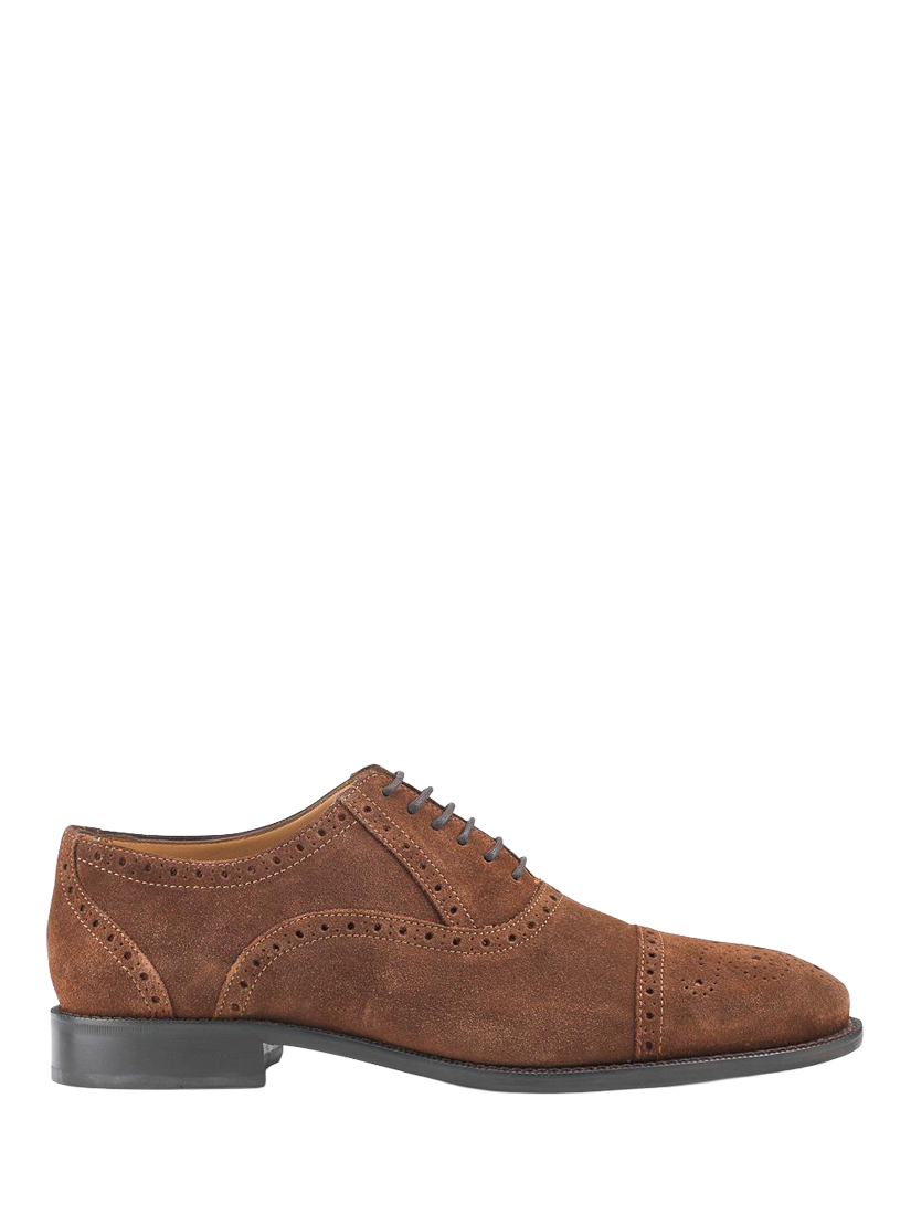 Product image 1 of 5, which shows Jones Bootmaker Maynard Suede Oxford Shoes, Navy Suede, Brown, 7
