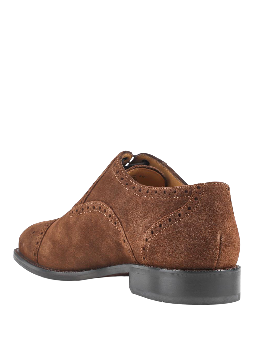 Product image 3 of 5, which shows Jones Bootmaker Maynard Suede Oxford Shoes, Navy Suede, Brown, 7