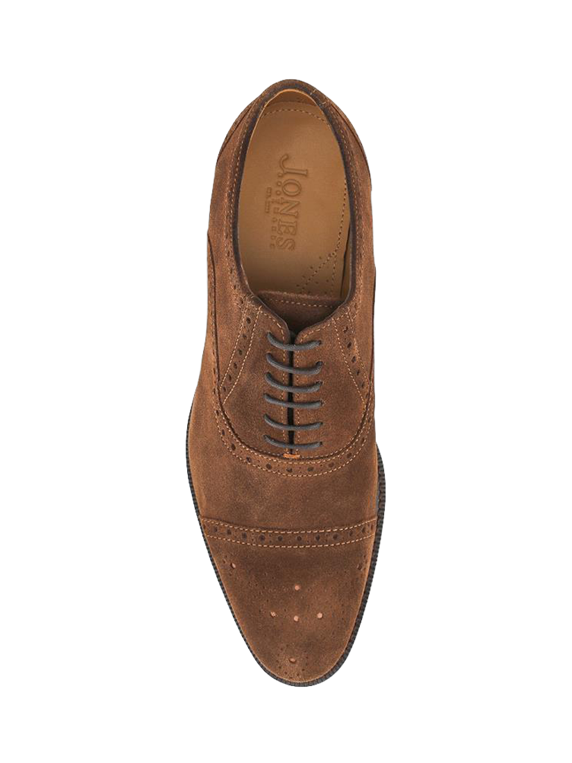 Product image 4 of 5, which shows Jones Bootmaker Maynard Suede Oxford Shoes, Navy Suede, Brown, 7