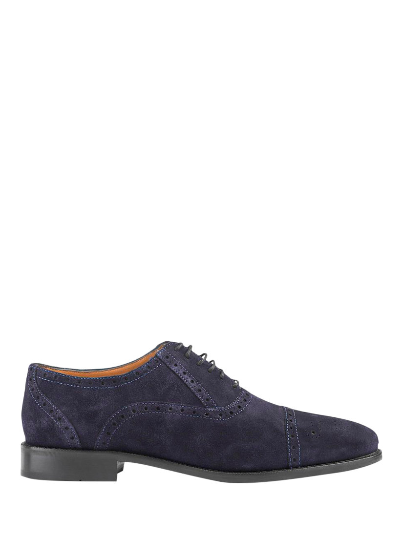 Product image 1 of 5, which shows Jones Bootmaker Maynard Suede Oxford Shoes, Navy Suede, Navy, 5