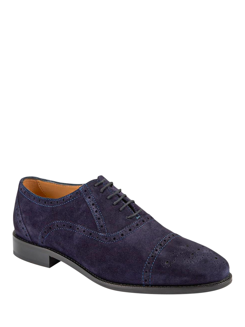 Product image 2 of 5, which shows Jones Bootmaker Maynard Suede Oxford Shoes, Navy Suede, Navy, 5