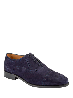 Jones Bootmaker Maynard Suede Oxford Shoes, Navy Suede - view 2, Navy