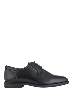 Jones Bootmaker Moore Leather Wide Fit Derby Shoes, Black, Black