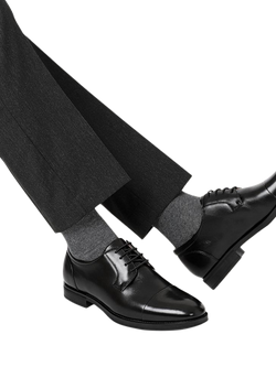 Jones Bootmaker Moore Leather Wide Fit Derby Shoes, Black - view 2, Black