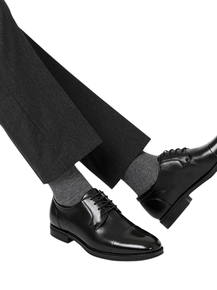 Jones Bootmaker Moore Leather Wide Fit Derby Shoes, Black - view 2, Black