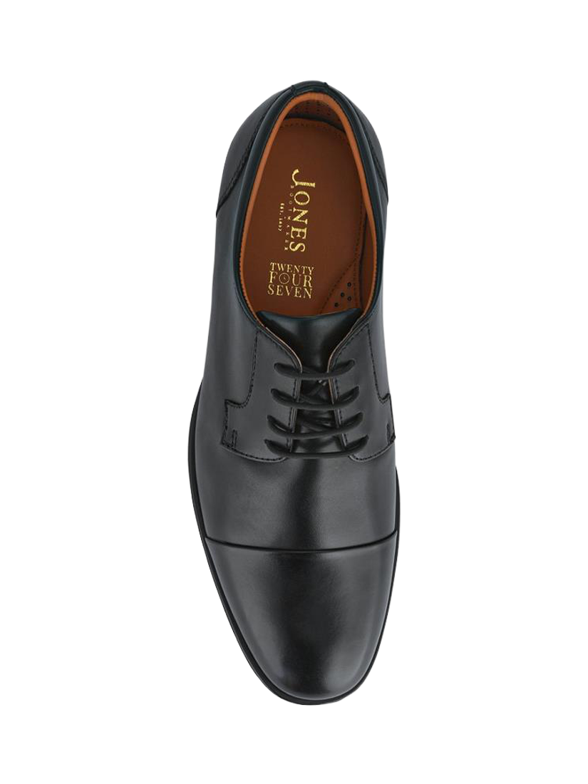 Product image 5 of 6, which shows Jones Bootmaker Moore Leather Wide Fit Derby Shoes, Black, 6
