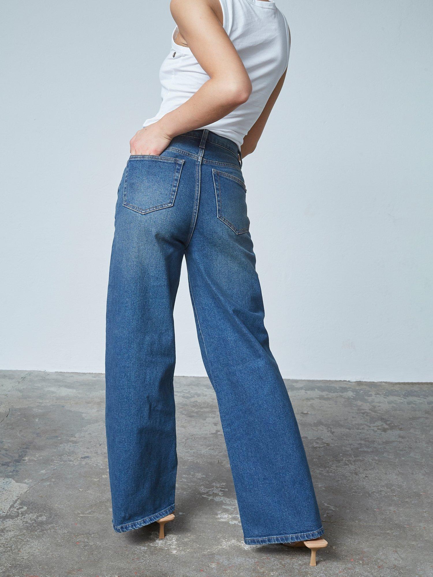 Product image 2 of 11, which shows Sisters Point Wide Leg Jeans, Vintage Blue, XS