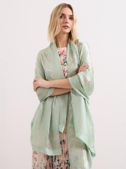 Phase Eight Satin Trim Scarf, Pale Green, Pale Green