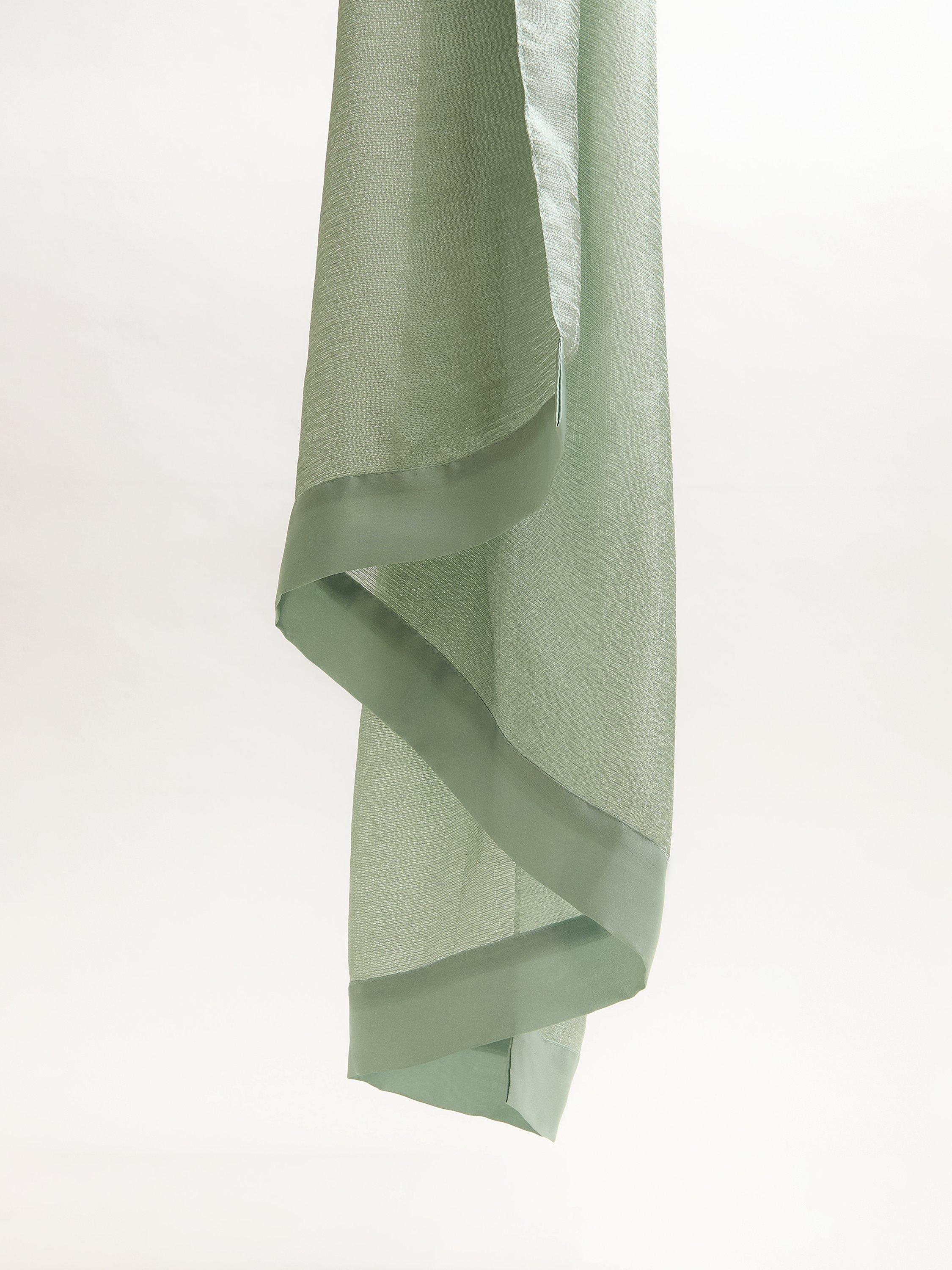Product image 4 of 6, which shows Phase Eight Satin Trim Scarf, Pale Green, One Size