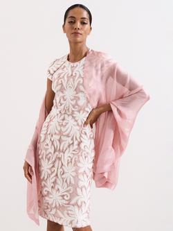 Phase Eight Satin Trim Scarf, Pale Pink, Pale Pink