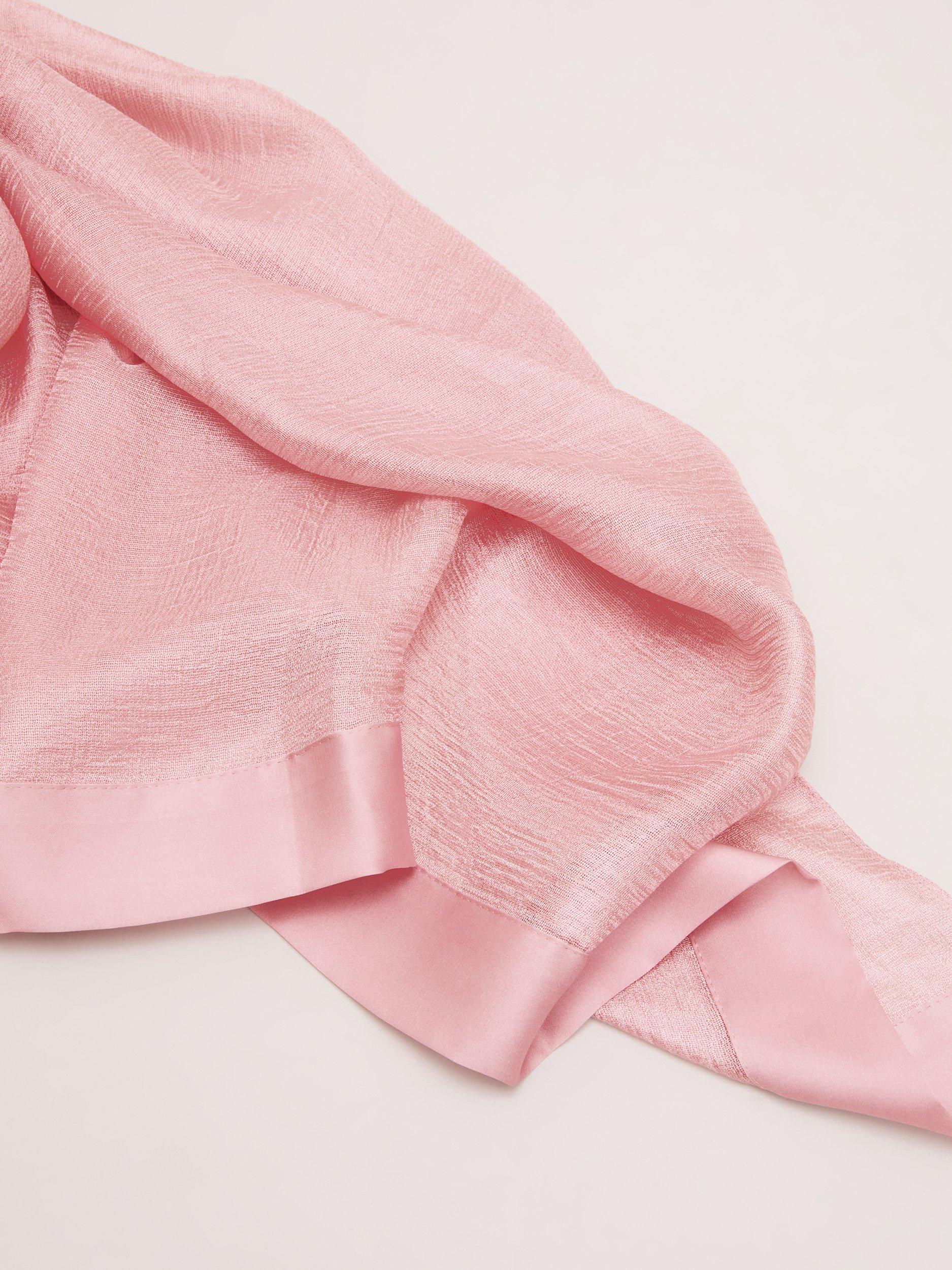 Product image 5 of 6, which shows Phase Eight Satin Trim Scarf, Pale Pink, One Size