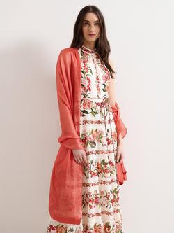 Phase Eight Satin Trim Scarf, Orange