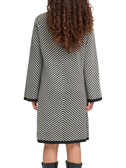 ICHI Coranna Striped Mini Dress, Black - view 2, Black