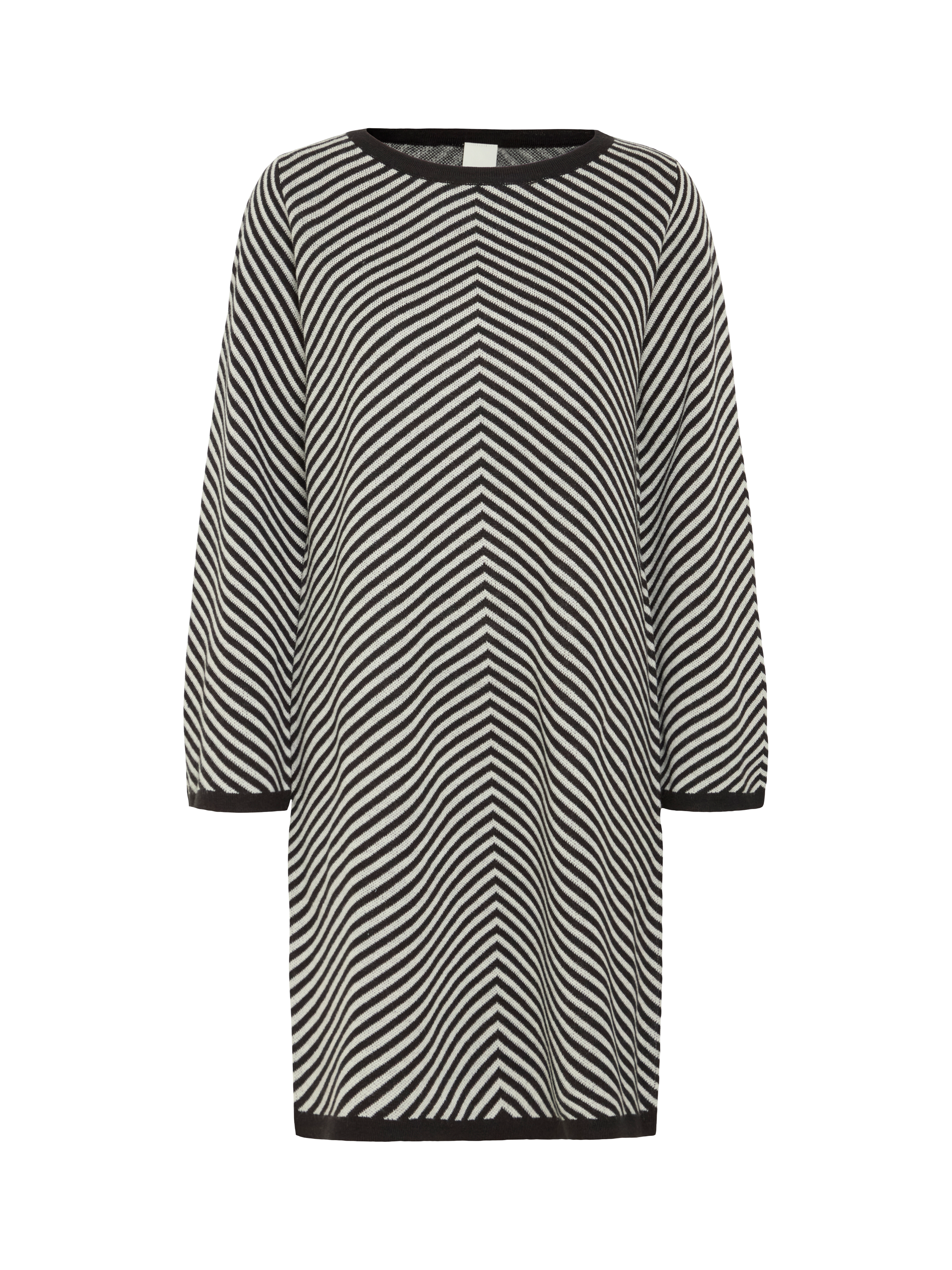 Product image 5 of 7, which shows ICHI Coranna Striped Mini Dress with Wool, Black, XS