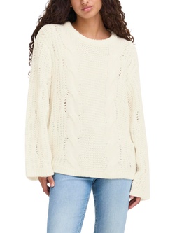 ICHI Anela Long Sleeve Knit Jumper, Almond Milk