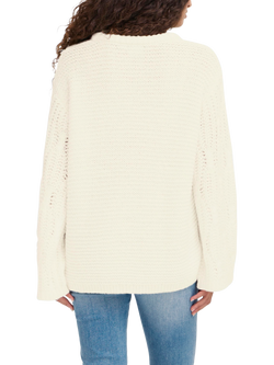ICHI Anela Long Sleeve Knit Jumper - view 2, Almond Milk