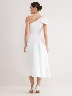 Phase Eight Josephine One Shoulder Bow Midi Wedding Dress, Ivory - view 2, Ivory