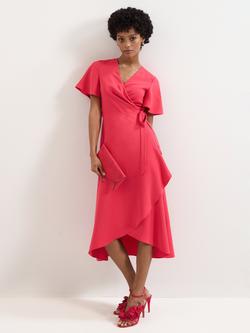 Phase Eight Julissa Wrap Midi Dress, Pink, Pink