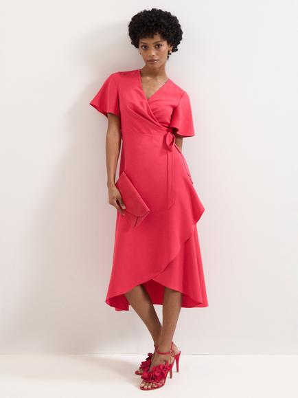 Phase Eight Julissa Wrap Midi Dress, Pink, Pink