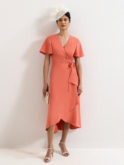 Phase Eight Julissa Short Sleeve Wrap Dress, Orange, Orange