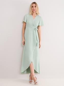Phase Eight Petite Julissa Textured Wrap Maxi Dress, Pale Green, Pale Green