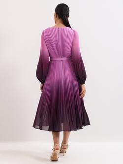Phase Eight Petite Mira Ombre Midi Dress, Purple/Pink - view 2, Purple/Pink