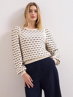 Phase Eight Connie Textured Square Jumper, Ivory, Ivory