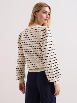 Phase Eight Connie Textured Square Jumper, Ivory - view 2, Ivory