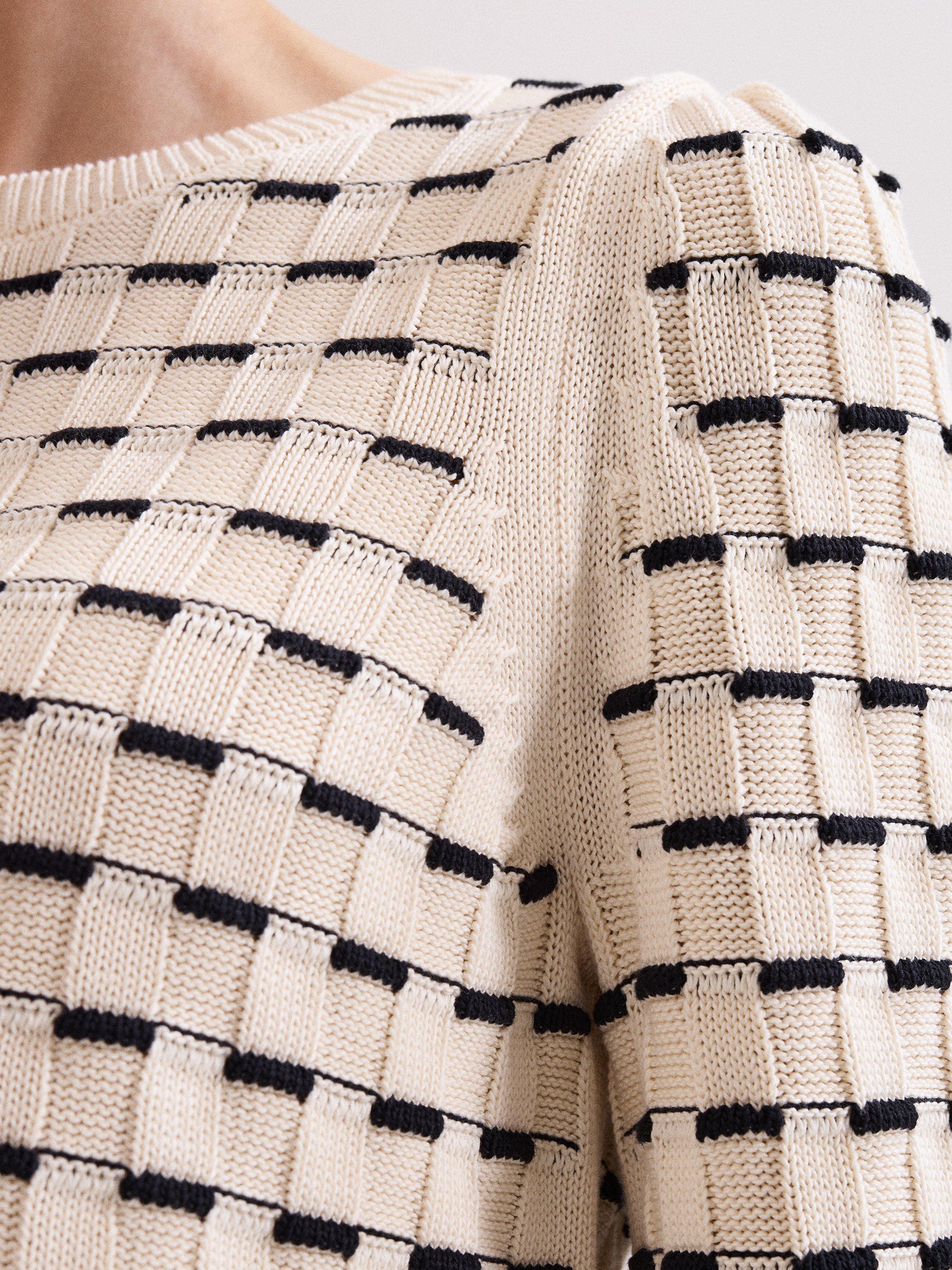 Product image 9 of 9, which shows Phase Eight Connie Textured Square Jumper, Ivory, L