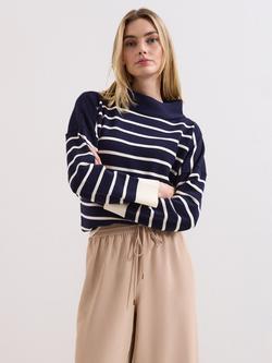 Phase Eight Salima Stripe Jumper, Navy/Ivory